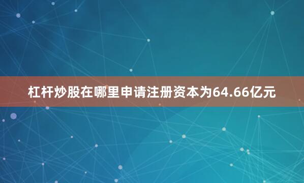 杠杆炒股在哪里申请注册资本为64.66亿元